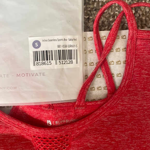 NWT SALSA RED Sz S INLINE SEAMLESS SPORTS BRA - Picture 2 of 5